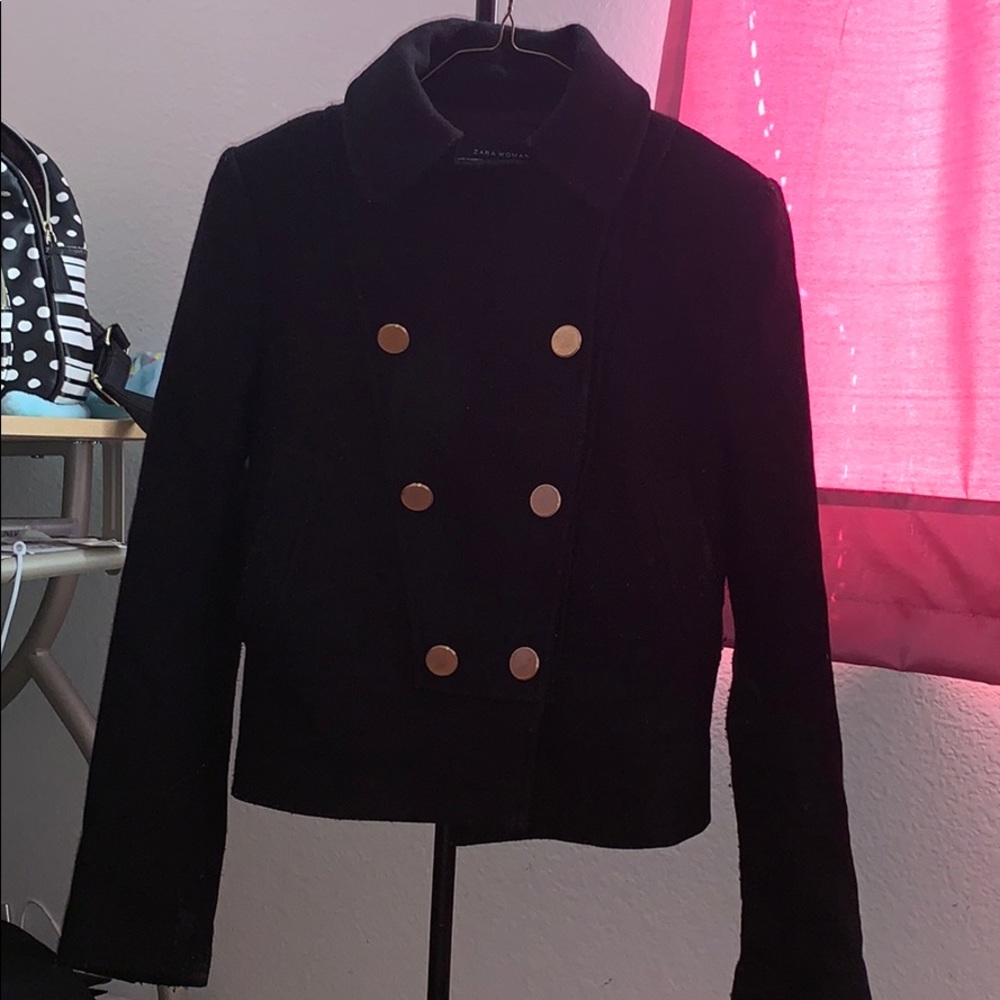 ZARA XS BUTTON UP JACKET/COAT